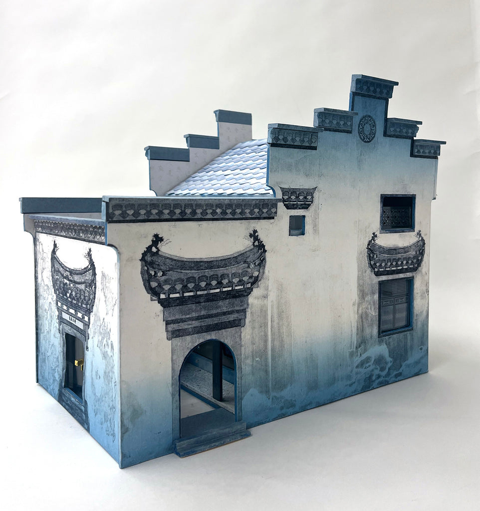 藍染め和紙を使った立体造形