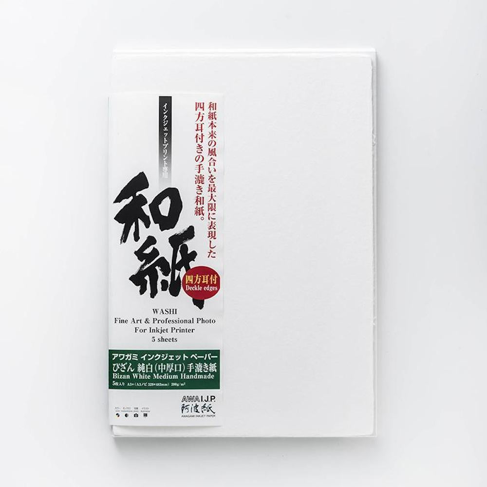 IJ-3327　びざん 純白 (中厚口) 手漉き紙 A3ノビサイズ【20周年記念 20%OFFセール】