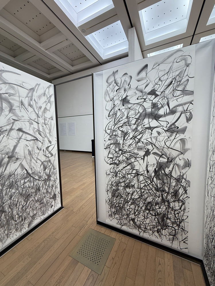 竹和紙水墨画ロールを使ったドローイング作品