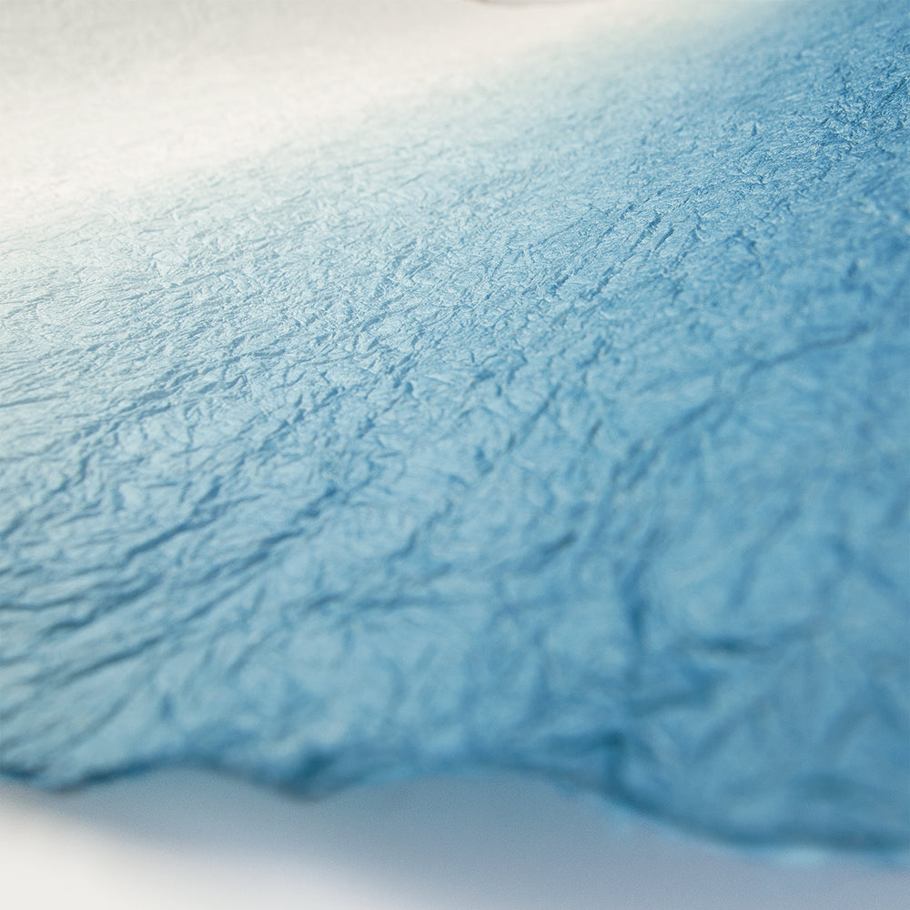 藍染め和紙 グラデーション ちぢみ ＊在庫切れの場合1〜2週間程で納品