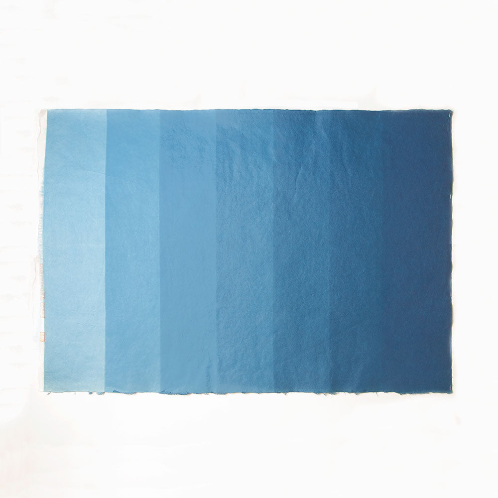 藍染め和紙 段染め七段 ＊在庫切れの場合1〜2週間程で納品