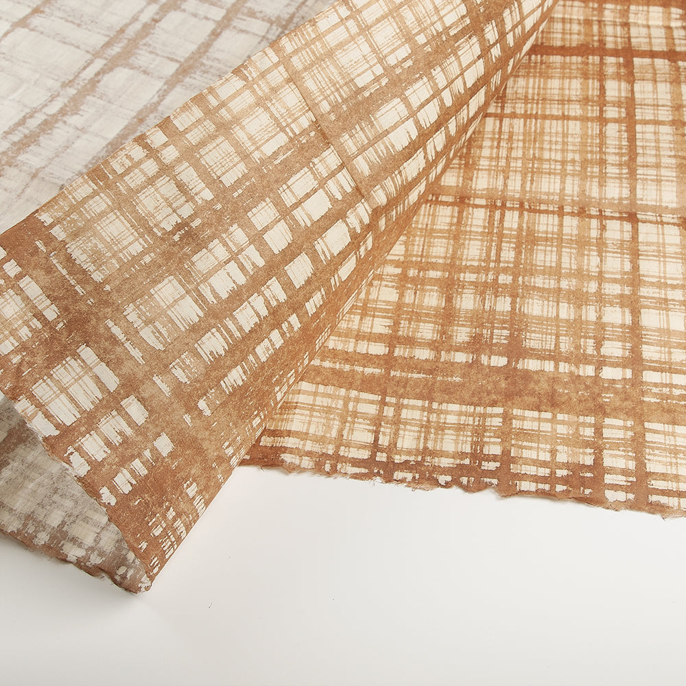 柿渋染め紙 格子柄 | アワガミファクトリー オンラインストア │ 阿波